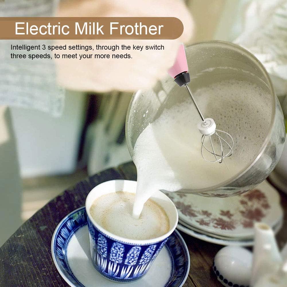 Electric Milk Frother Rechargeable Egg Whisk Coffee Blender Milk Frother Handheld Egg Whisk Electric Egg Whisk Milkshake Maker Stirrer Quick Stirring Tools for the Kitchen(coral)