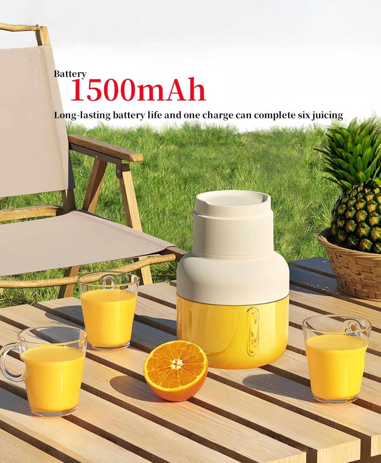 Personal Blender for Smoothies - 40w Mixer Blender with 850ml Capacity, 12-Leaf Stainless Steel Blade, Dual Lids, Type-C Charging, and Auto-Cleaning orange