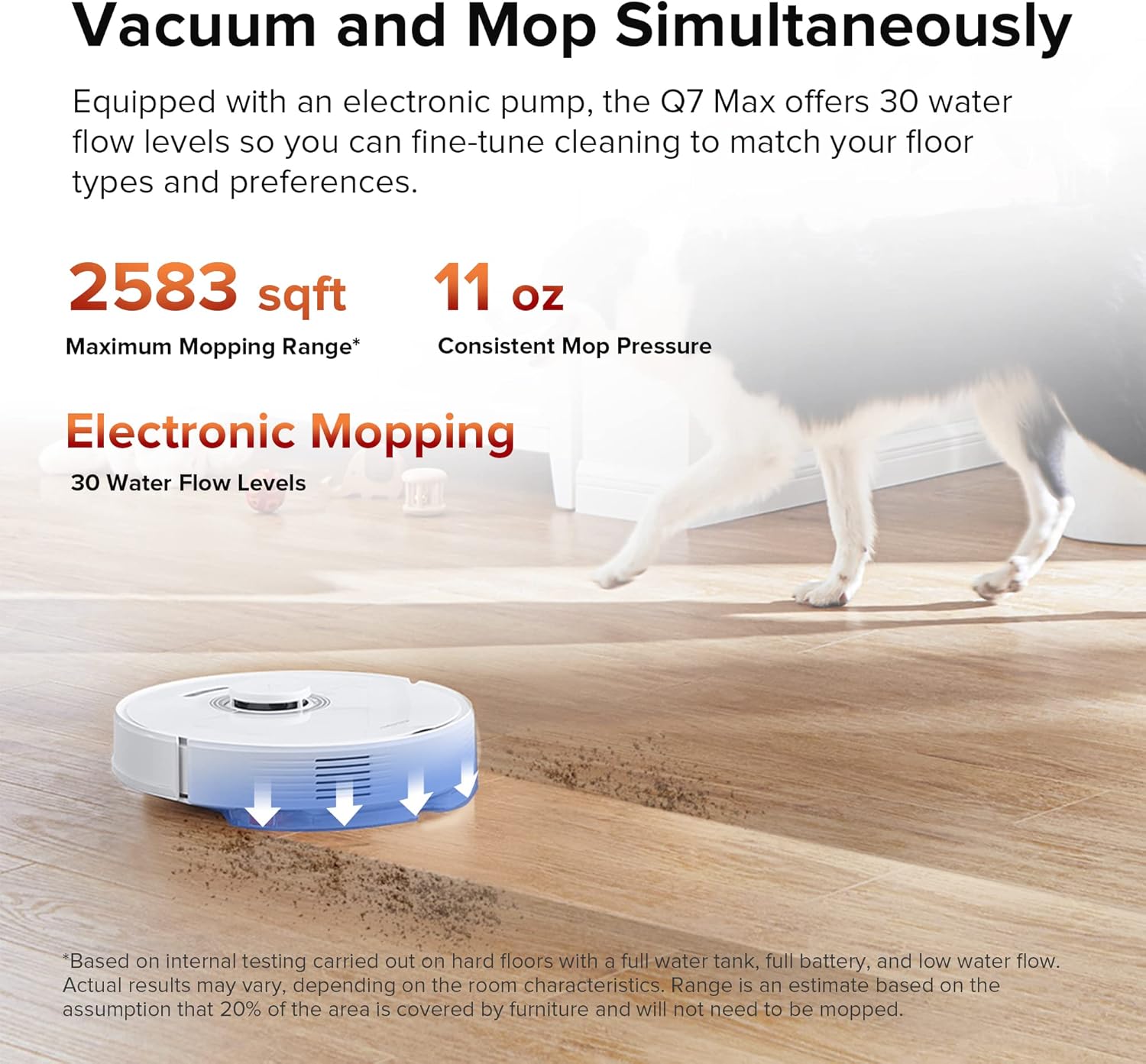 roborock Q7 Max Robot Vacuum with Microfiber Mop Cloth(2 Pcs) Bundle, 4200 Pa Strong Suction, LiDAR Navigation, APP-Controlled Mopping, 180min Runtime, Works with Alexa, Perfect for Pet Hair (White)