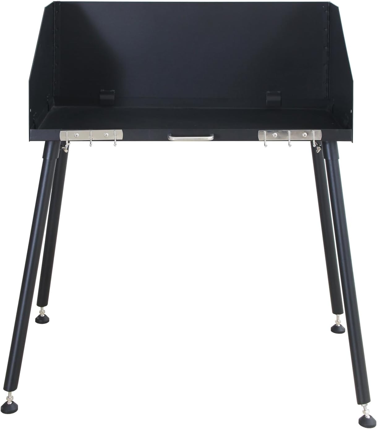 30 Inch Carbon Steel Outdoor Camp Cooking Table with Foldable Three-Sided Windscreen and Legs for Dutch Oven Cooking and Food Preparation with Charcoal Briquettes (30 x 16 Inch)