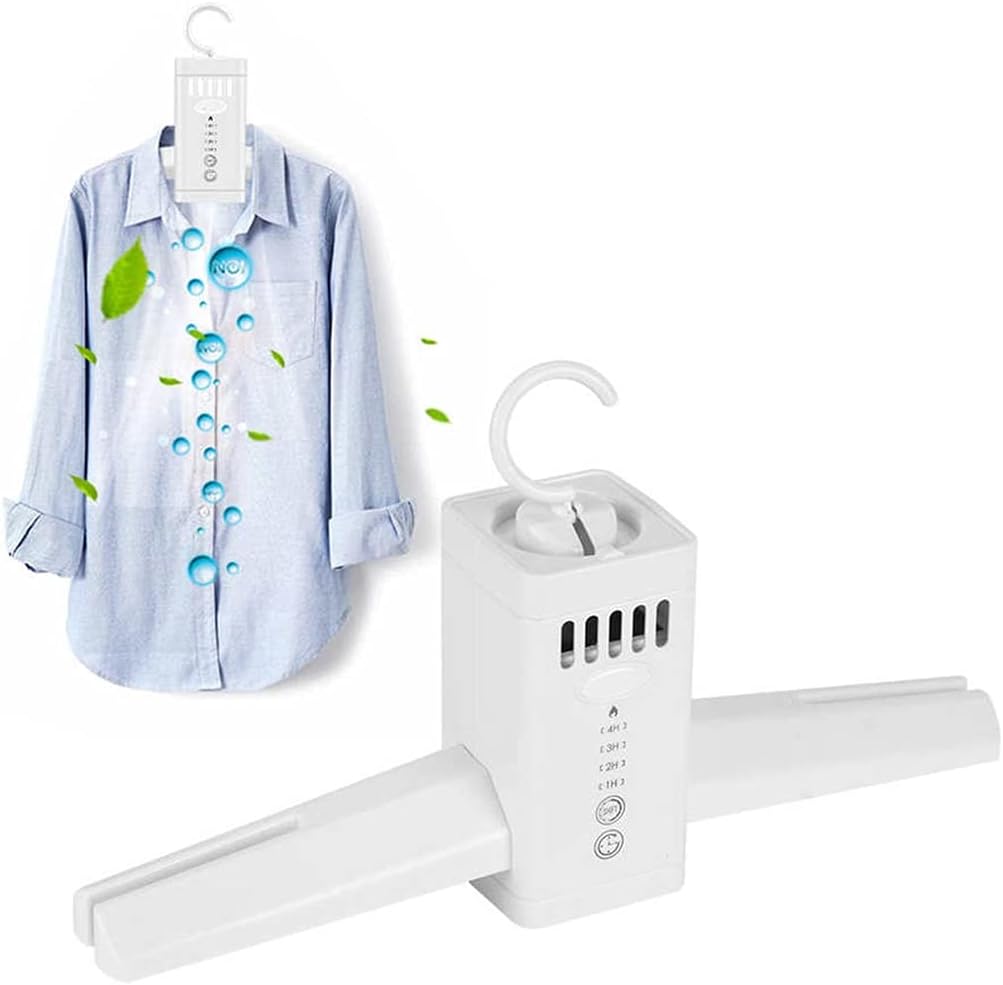 Electric Portable Folding Clothes Drying Rack, White, Model: Makej-963, Plastic, Ideal for Travel & Home Laundry