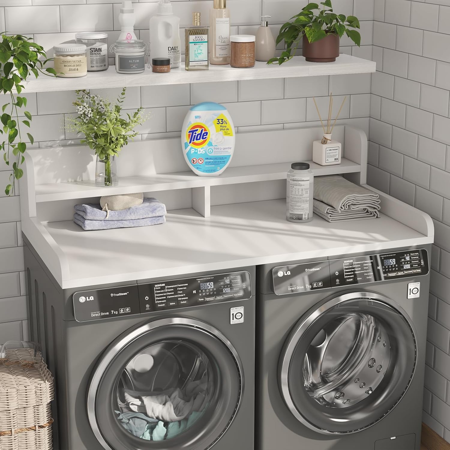 2-Tier Washer Dryer Countertop with 2.75