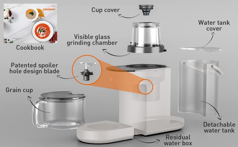 JOYOUNG 1200ml Food Blender, White, 8 Functions, Quick Vegan Milk in 3 Minutes