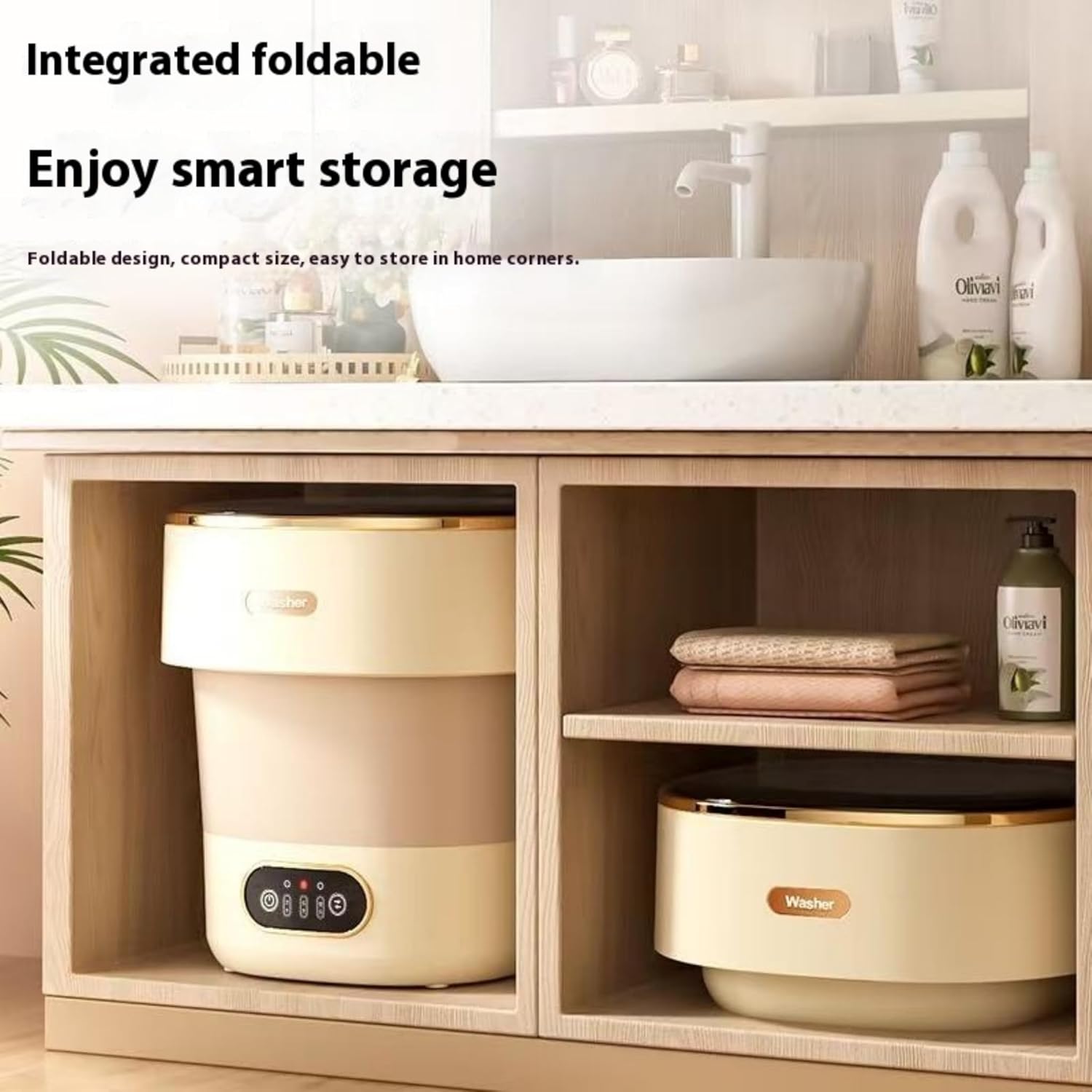 Mini Laundry Machine 16L, Portable Washing Machine and Spinner - Foldable & Compact for Baby Clothes, Underwear, Socks, Ideal for Travel, Dorm, Apartment, Camping