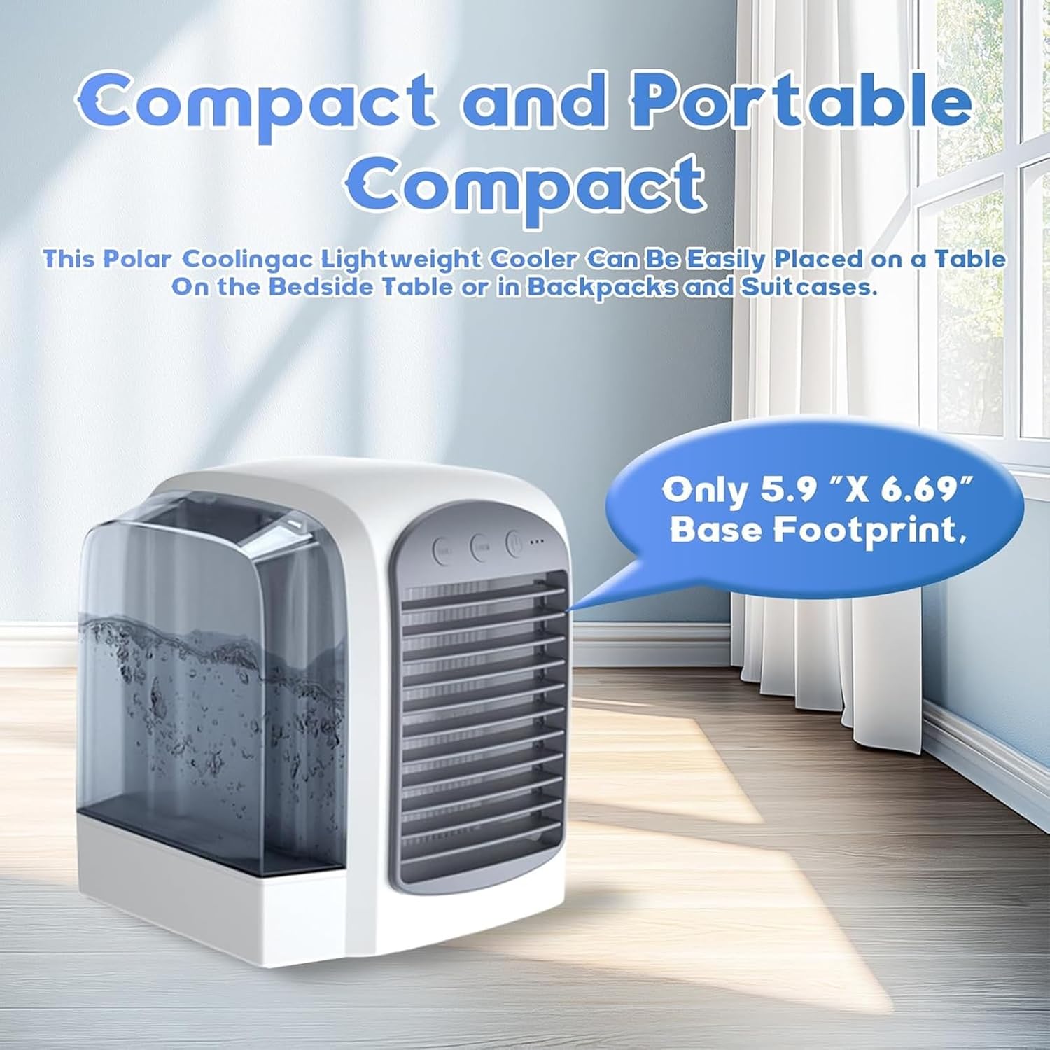 Air Conditioner, 380ml Large Water Tank, Portable Ac Cooler Water from Air Conditioner,Fast Cooling with Dynamic Ice Mist Technology,3 Wind Speeds(LightPink)