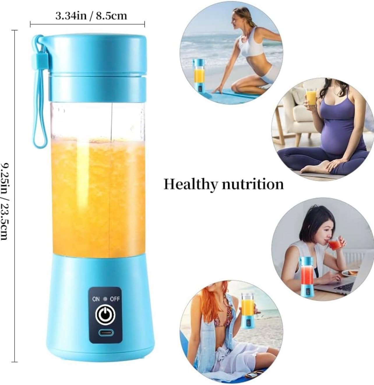 portable blender electric rechargable (blue)