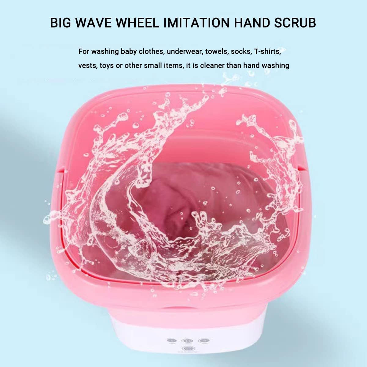 Portable Mini Washing Machine with Drainage Basket Foldable Washing Machine Half Automatic Small Washer with Washboard for Laundry for Apartment Dorm Camping or RV