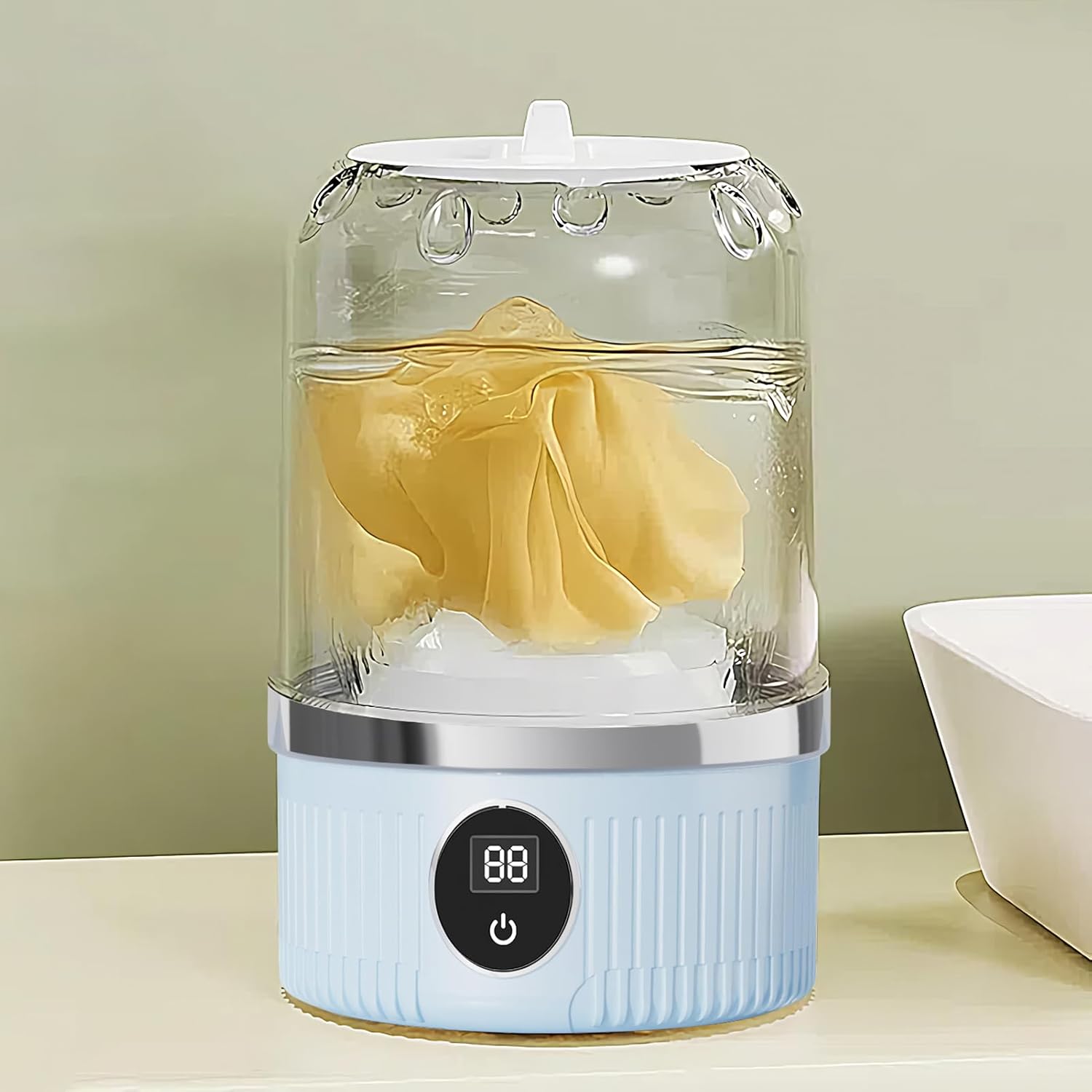 Compact Washer Machine - Portable Mini Washing Machine | Energy-Efficient Laundry Device With 3 Wash Programs, Travel Supplies For Baby Clothes, Socks, Underwear, Dorm, RV, Home, Outdoor