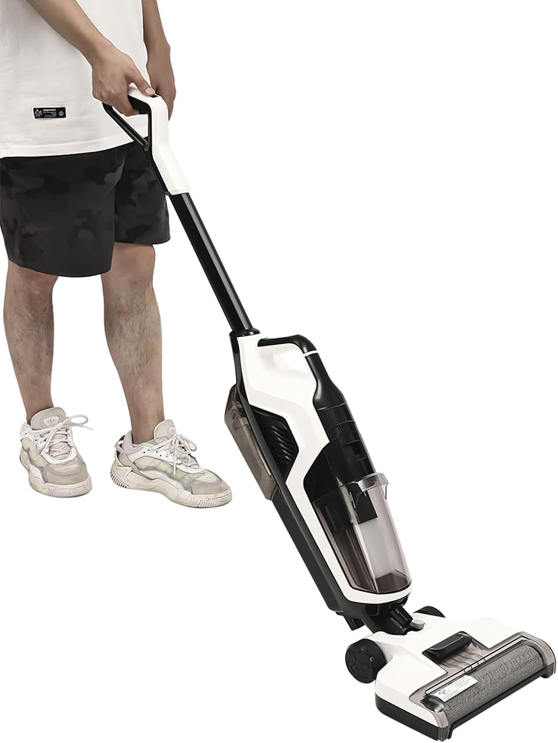 Cordless Wet Dry Vacuum Floor Cleaner Mop Self-Cleaning Battery Powered Cordless Floor Cleaner Cleanses Hair Strands Snack Crumbs Bread Crumbs Pet Hair for Kitchen Living Room Bedroom