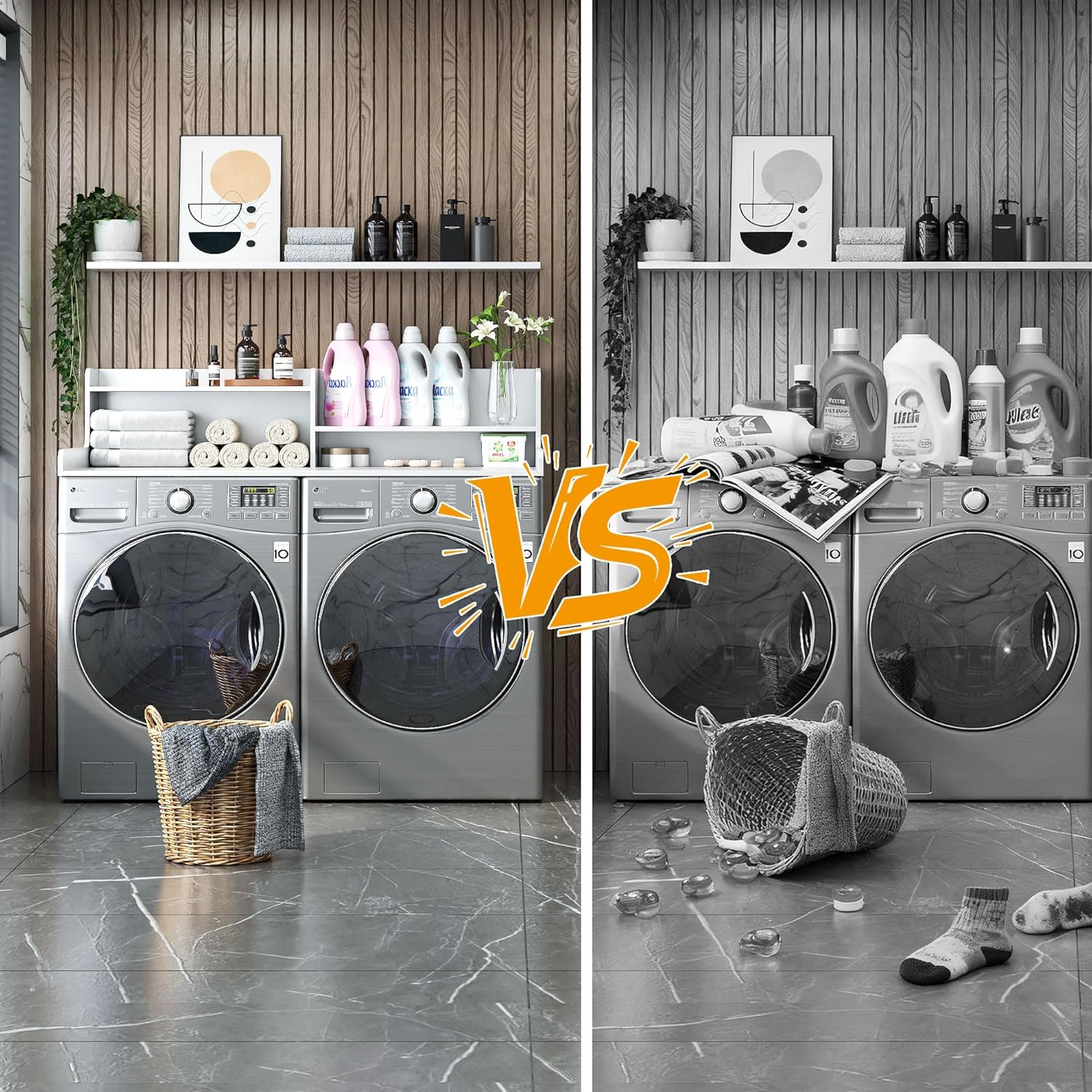 2-Tier Washer and Dryer Countertop w 54