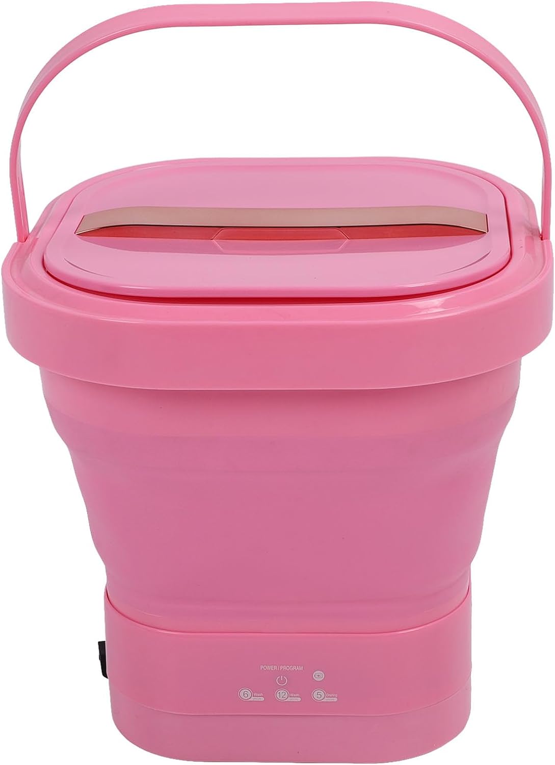Portable Washing Machine, Mini Washer Rechargeable Folding Design Large Capacity Dryer for Apartment, Home, Hotel, Rv (Pink)