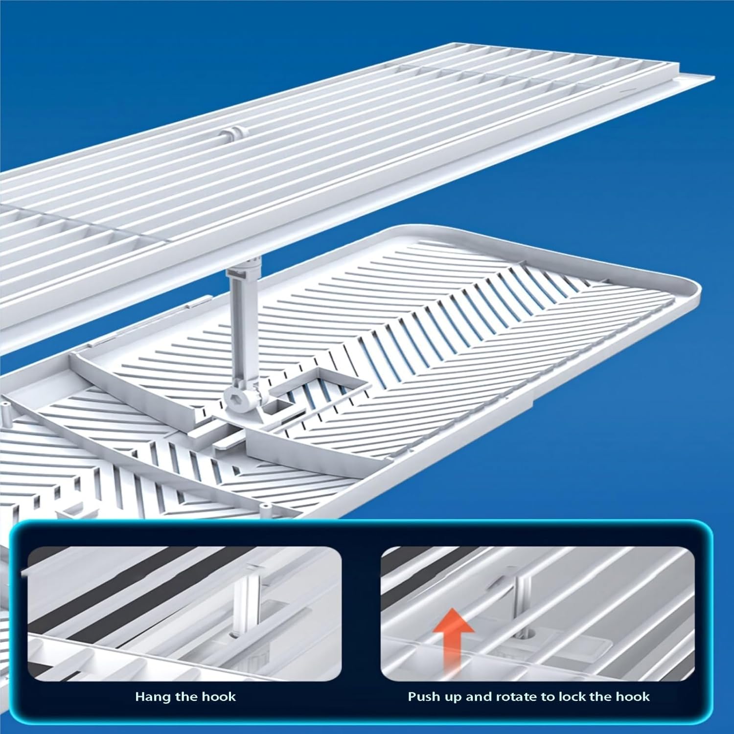 Air conditioning deflector Top Outlet Central AC Air Flow Deflector, Adjustable Air Conditioner Deflector, Air Wing Air Cooled Baffle Wind Direction Windshield