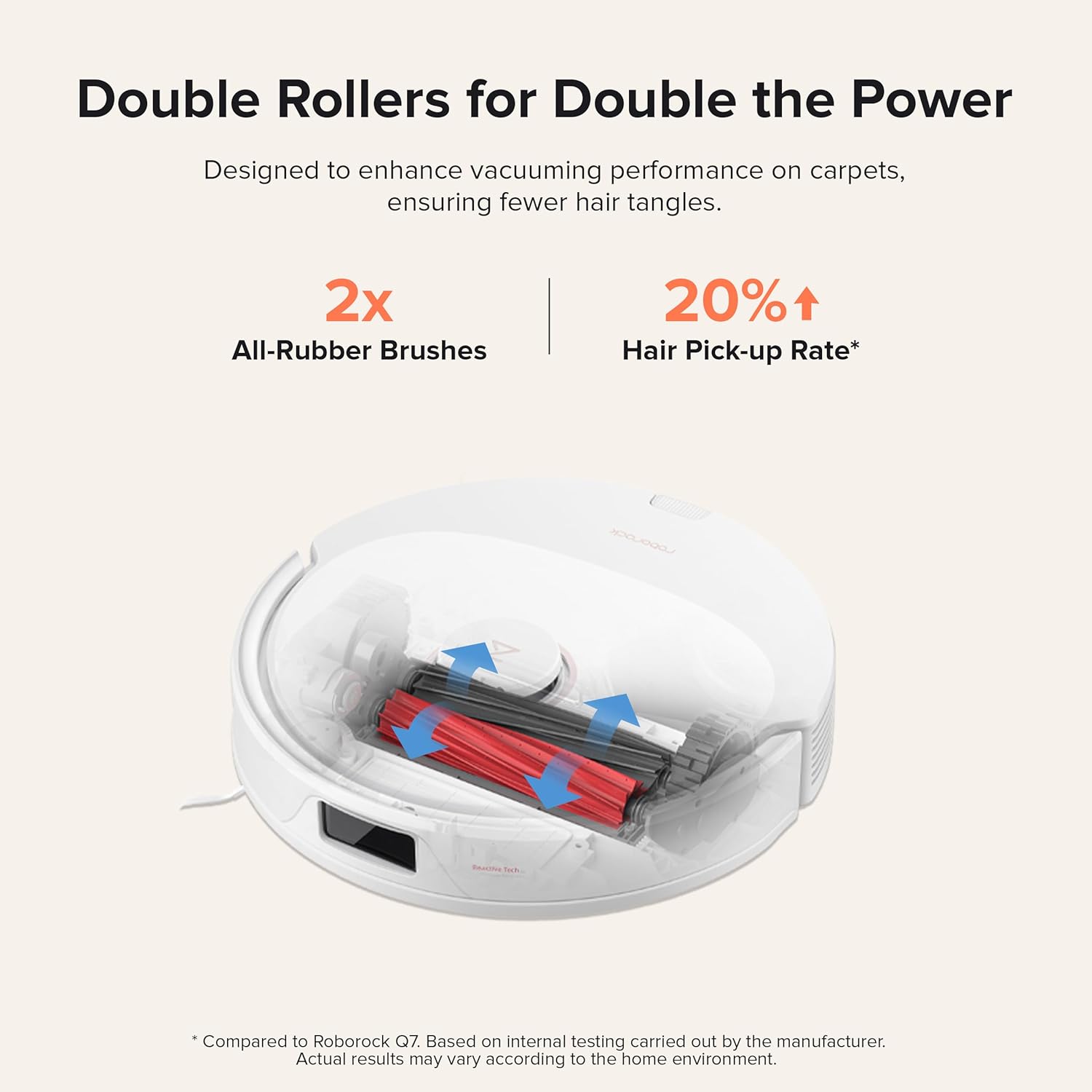 roborock Q8 Max+ Robot Vacuum and Mop, Self-Emptying, Reactive Tech Obstacle Avoidance, 5500 Pa Suction, White (Renewed)