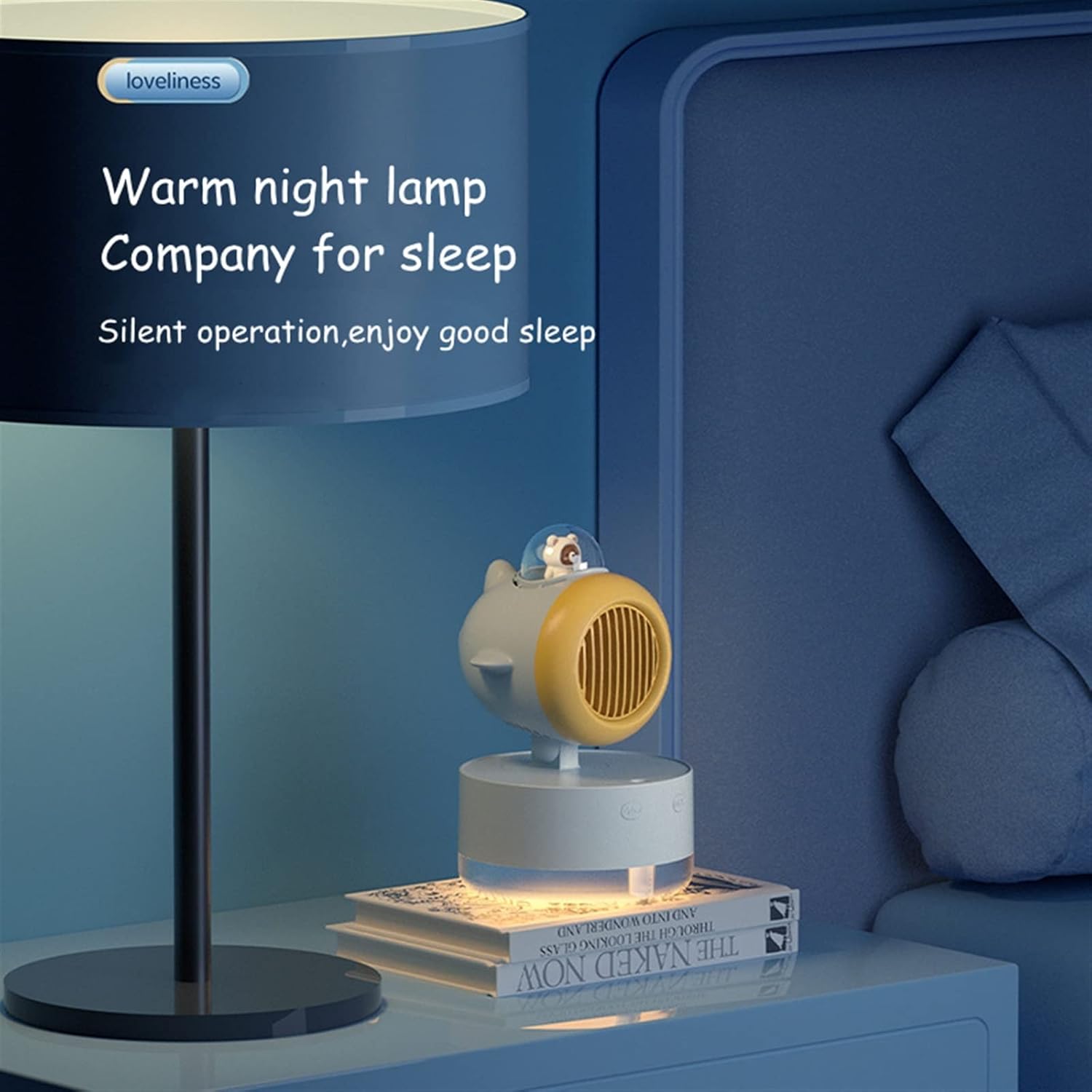 Humidifier Mini Portable Water Cooled Spray Fan USB Rechargeable 3600 mAh Battery Wireless Air Conditioner Electric Cold Mist Humidifier Fan Ultrasonic Humidifier(Pink)