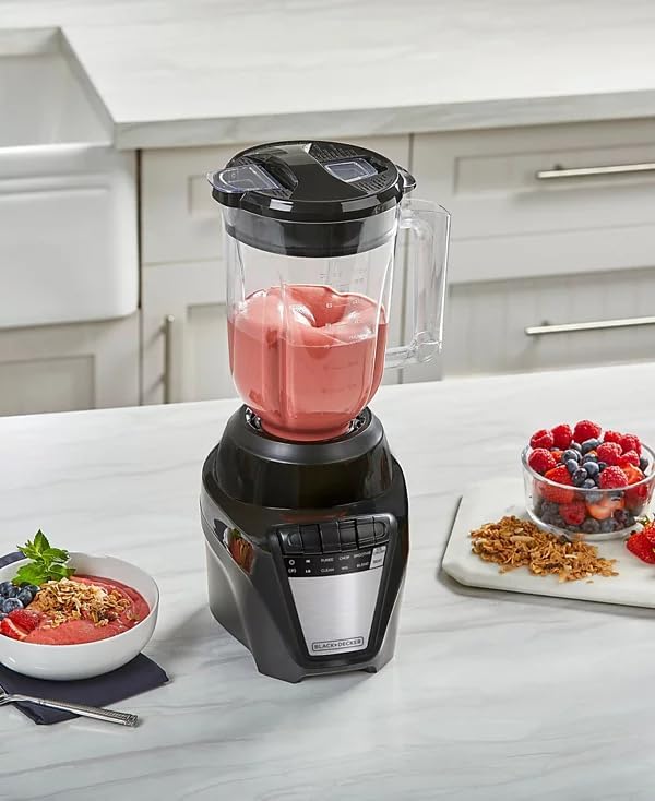 BLACK+DECKER 700W Stainless Steel 6-Tip IceCrush Blender, 8 Speeds + Pulse, 7-Cup Ergonomic Jar (56oz), Ice Crushing & Smoothie Maker