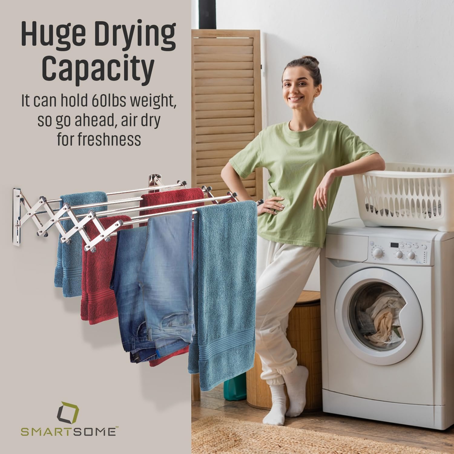 Smartsome | Wall Mounted | Clothes Drying Rack | 34