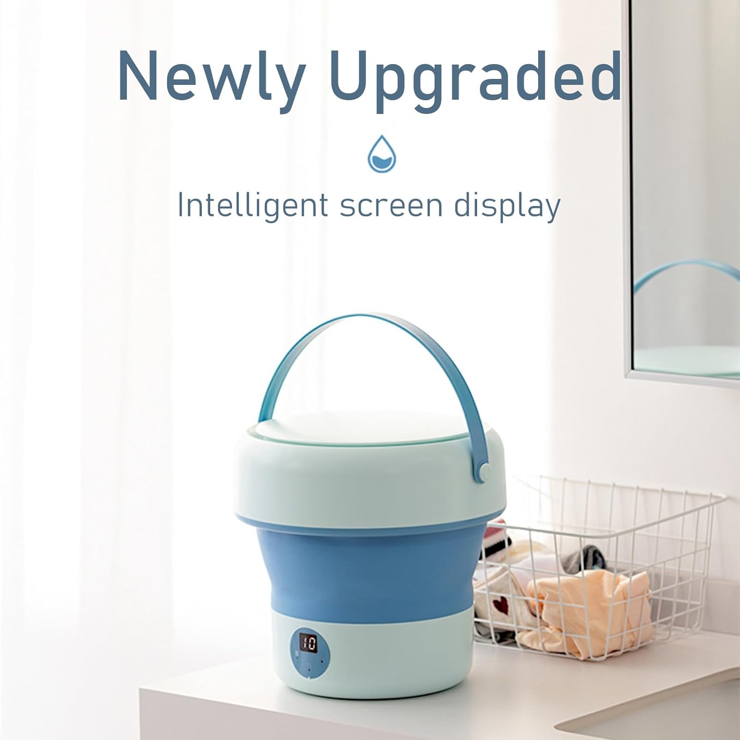 Underwear Socks Folding Washer Foldable Washing Machine With Drain Basket For Baby Clothes Underwear Laundry Appliance Travel Washing Machine