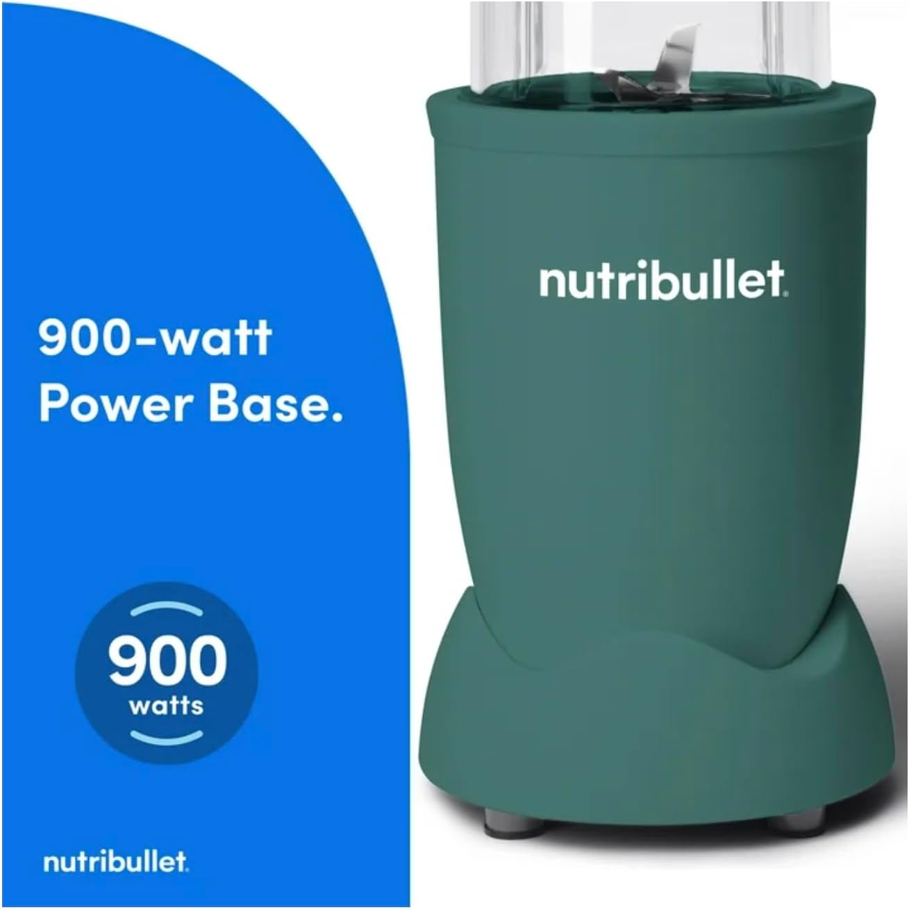 Nutribullets PRO 900W Single Serve Blender - Mint Eucalyptus - Includes 32oz Cup, To-Go Lid, User Guide - BPA-Free Plastic - Stainless Steel Blades - Smoothies, Nut Butters, Shakes - Corded Electric