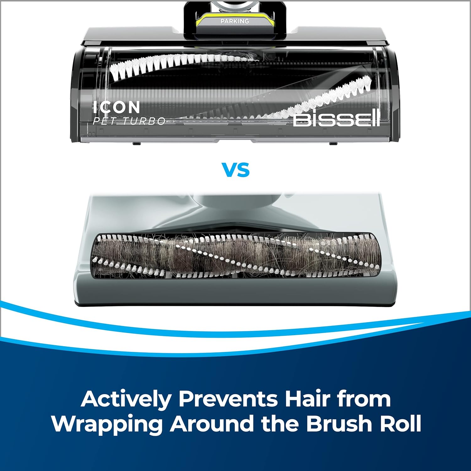 Bissell ICONPet Turbo Vacuum with Powerful Turbo Boost Suction, Tangle Free Brush Roll, & Parking Break, LED Crevice + Dusting Brush Tool, LED Motorized TurboBrush Tool, & Wall Mount. Color May Vary