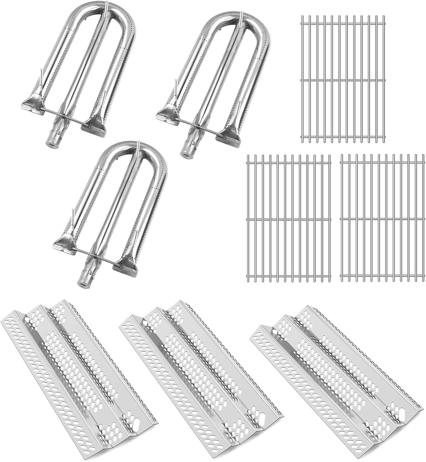 30-B-113 Grill Grate Replacement Parts for American Outdoor 24NB, 24NG, 24NP, 24PC, 30NB, 30PC, 36NB, 36PC, 90351 Heat Plate Shield and Grill Burner Tube, 3 Pack Stainless Steel Grill Parts