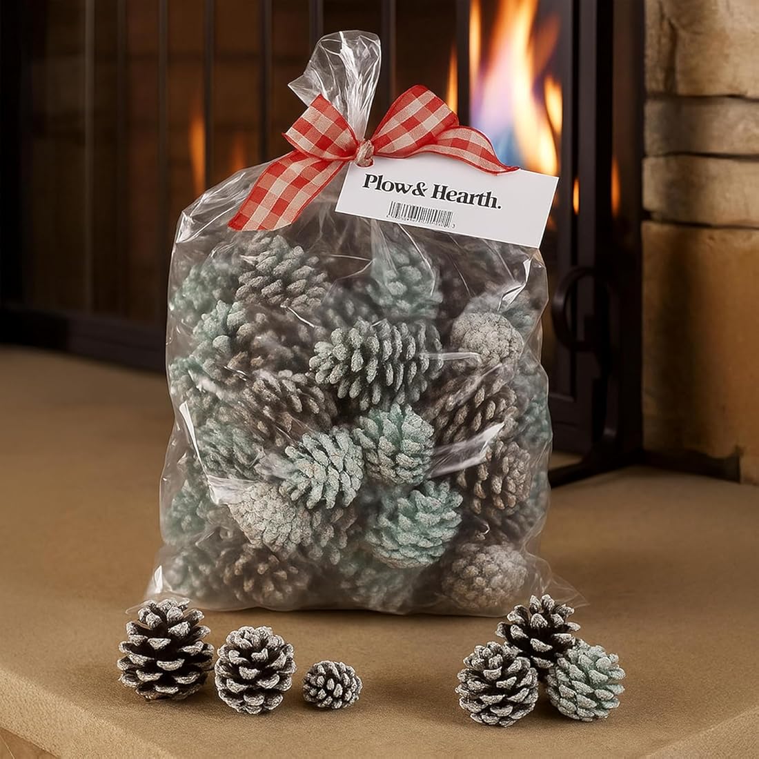 Fireplace Color Cones, Festive Fun Rainbow Flame Changing Pine Cones, Firepit Campfire Hearth Wood Burning Accessories for Holidays or Anytime (6 LB in Poly Bag)