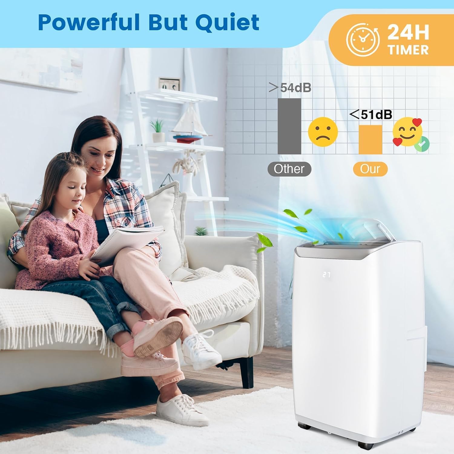 Portable Air Conditioner, 12000BTU Air Conditioner Unit with Remote Control, Cool, Fan and Dry Functions, Portable AC with Sleep Mode/24Hrs Timer, Low Noise, Fast Cooling for 550 Sq.Ft