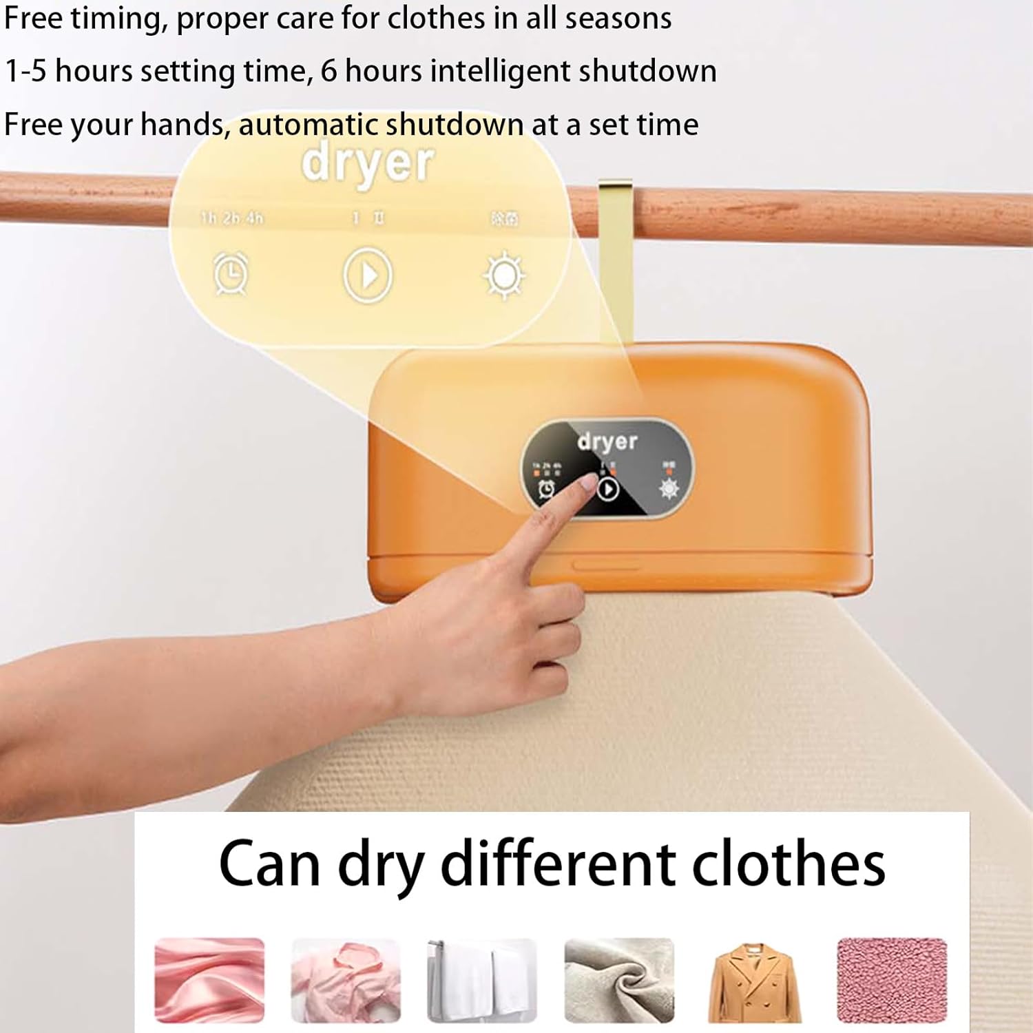 Portable Clothes Dryer Foldable 110V Electric,Fast Drying for Apartments, RV,Camping,Large Capacity 10 Items,Compact Space-Saving Design,Dual Modes & Auto Shutoff