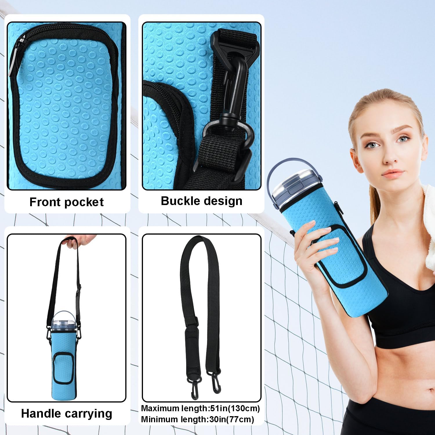 AF-WAN Portable Blender Carry Storage Bag sleeve with Shoulder Strap for Ninja BC151NV/BC51NV/BC151BK/BC151CR/BC151EM/BC151PR/BC151WH 18oz Blast Portable Blender (Blue)