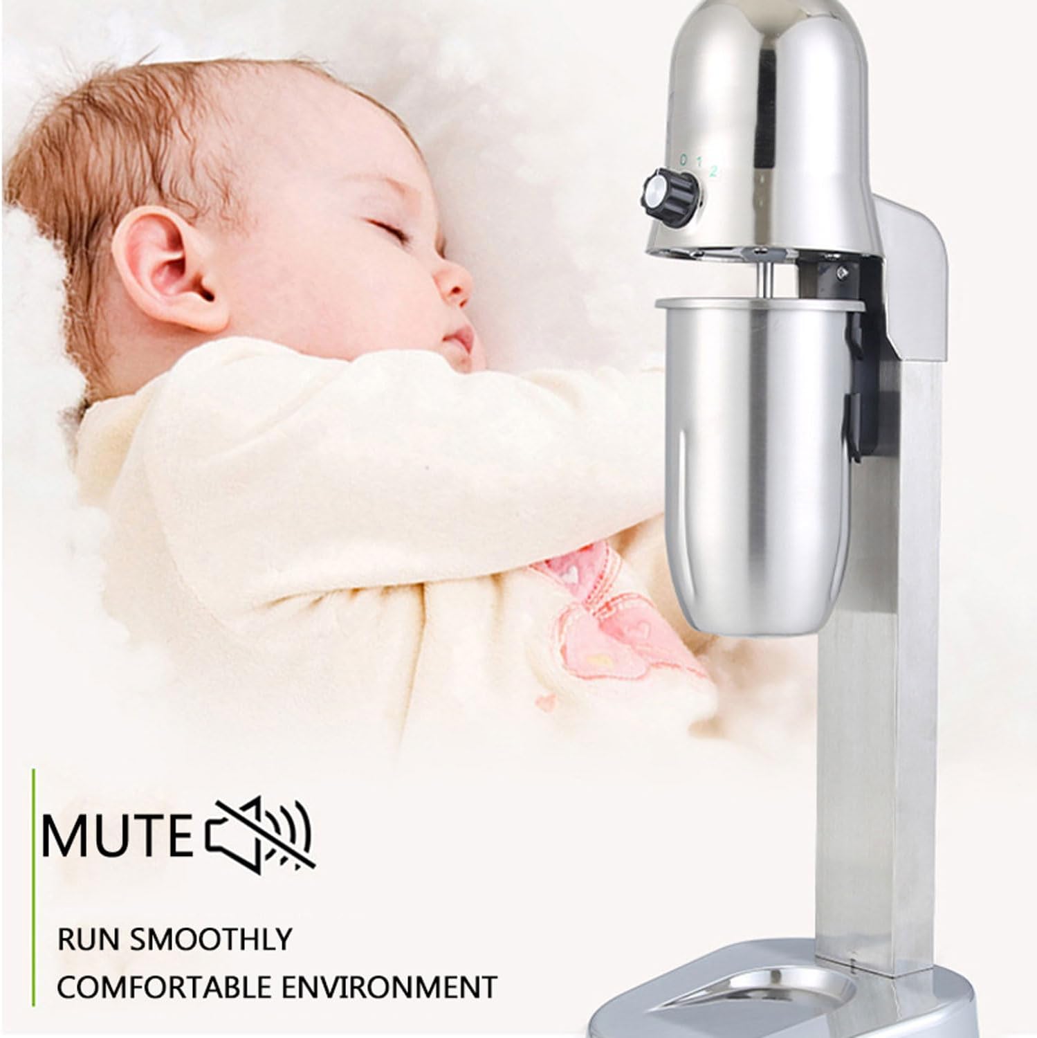 180W Milkshake Maker, 18000RPM Electric Juice Blender with Cup, Heavy-Duty Stainless Steel Drink Mixer Smoothie Machine for Milk Tea Shop, Home, Commercial