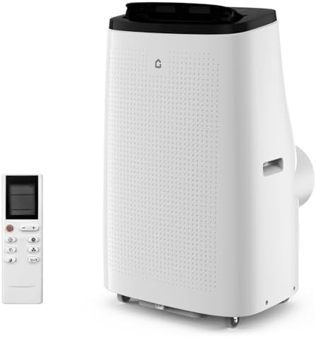 15,000 BTUs Portable Air Conditioner, Cools 850 Sq.Ft, 3-in-1 AC Unit with Dehumidifier & Fan, 52dB Quiet, 24 Hour Timer, Installation Kits, Sleep Mode Function for Large Room Office, White