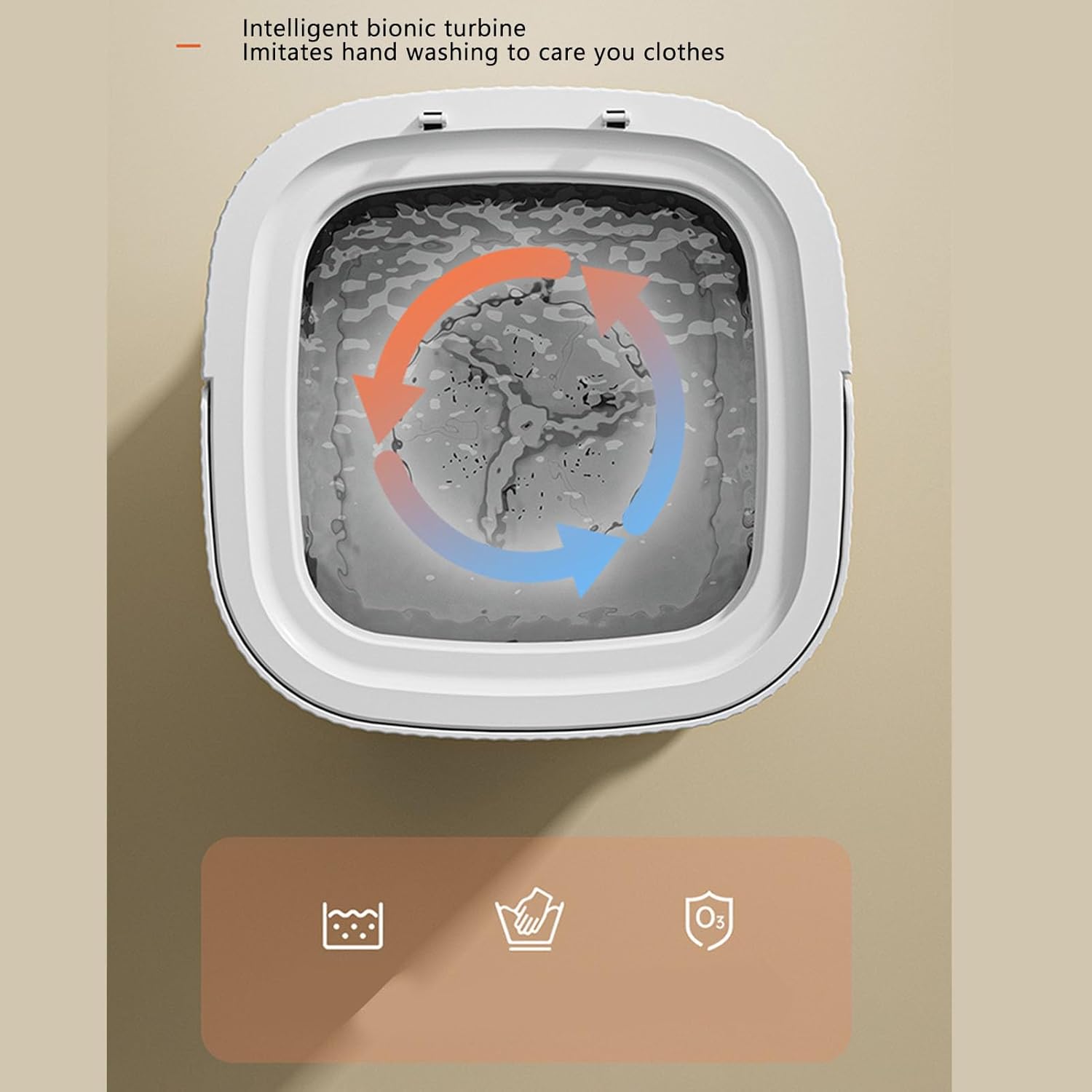 Pssopp Portable Laundry Washing Machine, 11.5L Underwear Baby Clothes Cleaner with Drain Hose for Small Space Dormitory Motorhome Use (US Plug)