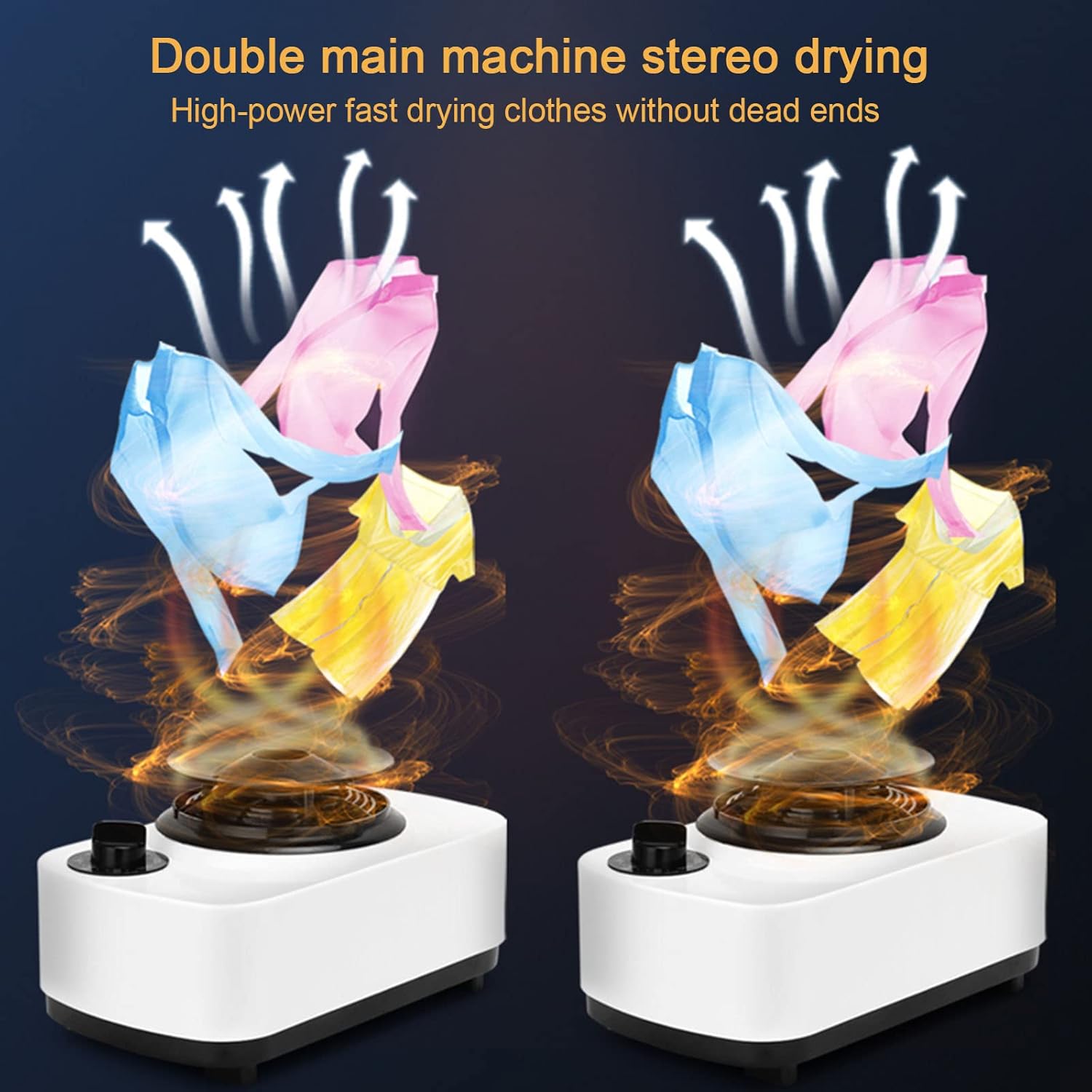 Electric Clothes Dryer, Portable Electric Clothing Rack Dryer, 3-Tier PTC Hot Air Cloth Drying Machine with Timer, Heated Clothes Airer, Folding Wardrobe Hanger Rack for Home Indoo