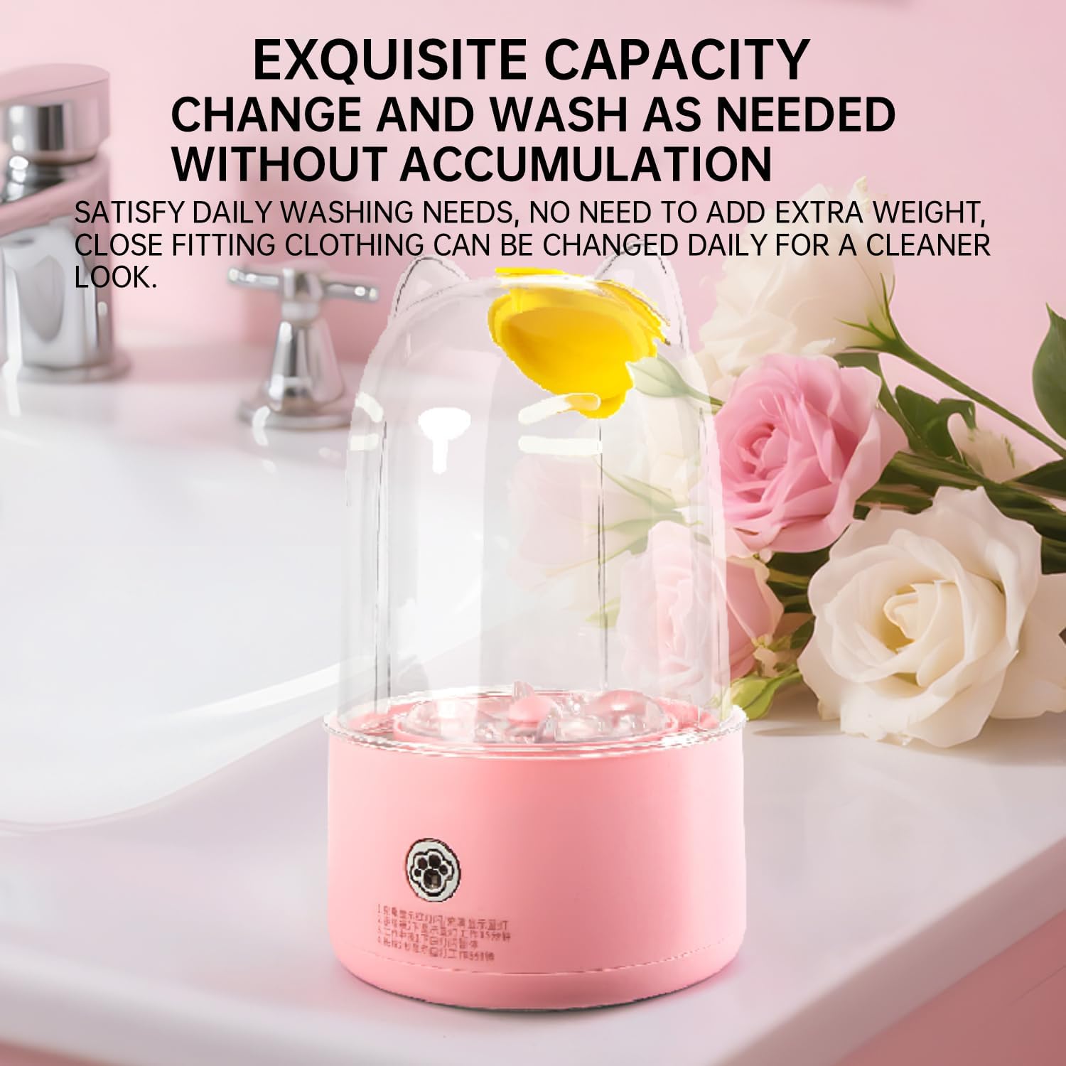 Portable Mini Laundry Washer, Cordless Compact Clothes Cleaning Cup with Wave Wheel Design, USB-C Rechargeable, 1.5L Capacity, 5-15 Min Quick Wash for Travel, Delicates, Small Items