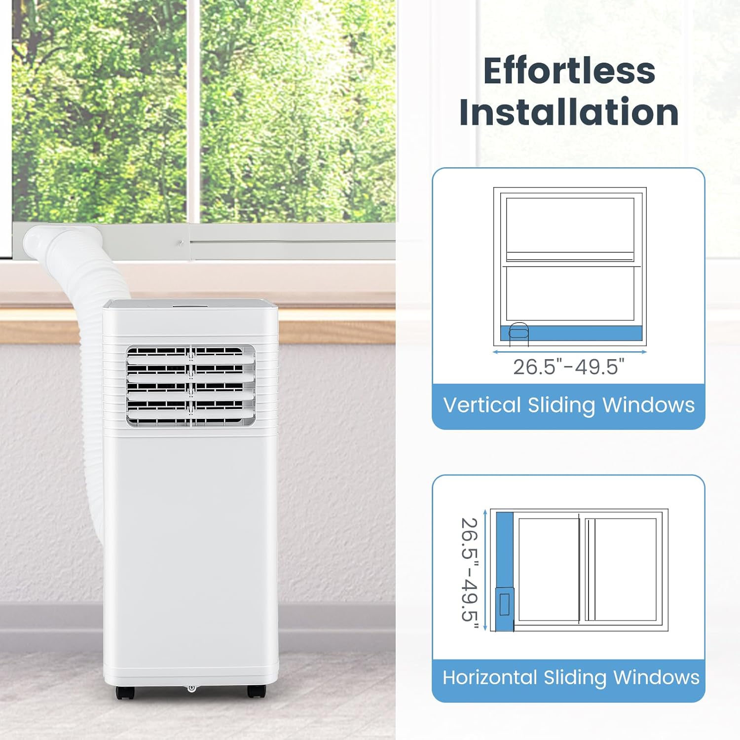 ARLIME 8000 BTU Portable Air Conditioner, 3-in-1 AC Unit w/Dehumidifier & Fan, Sleep Mode & 24H Timer, Air Cooler w/Remote, Detachable Filter & Window Kit, Cools Up to 250 Sq.Ft, White (8000 BTU)
