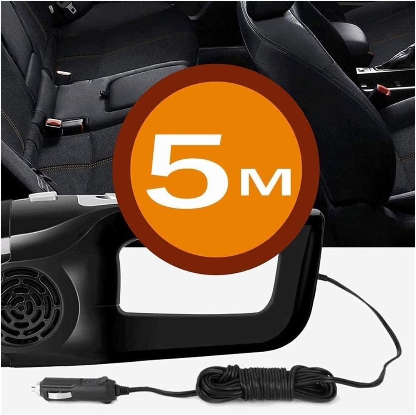 Portable Handheld Car Vacuum Cleaner 5000PA Strong Suction 120W High Power Quick Cleaning Wet Dry Use