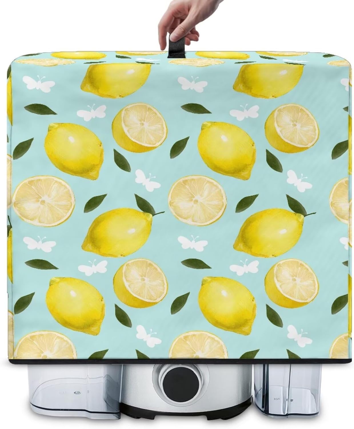 Blender Dust Cover for Kitchen Lemons Stylish Juicer Cover with Floral Prints, Fits Most Blenders & Stand Mixers, Easy to Clean & Foldable, Home Decor