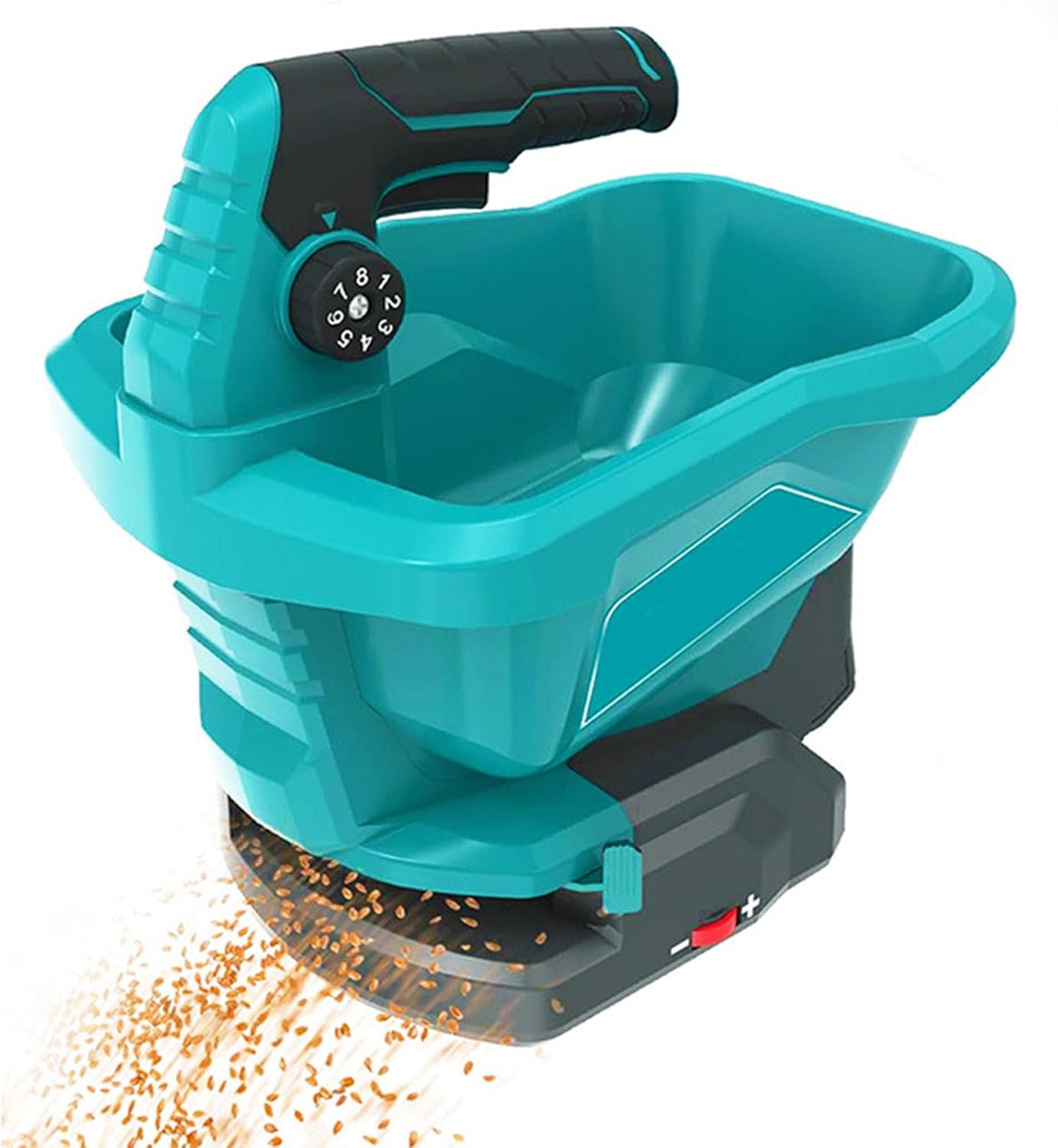 4L Cordless Grass Seed Spreader, Battery Powered Rock Salt Spreaders, Handheld Electric Fertilizer Broadcast Spreader for Available Year Round Lawn Garden Ice Melt (US Plug)