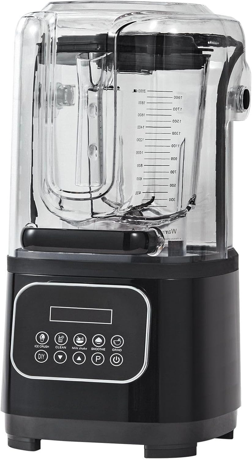 Professional with Shield, Commercial Countertop, 68 oz Combo, Stainless Steel 9 Speed & 5 Functions, compatible with Shakes, Smoothies, Peree, and Crush Ice, Black