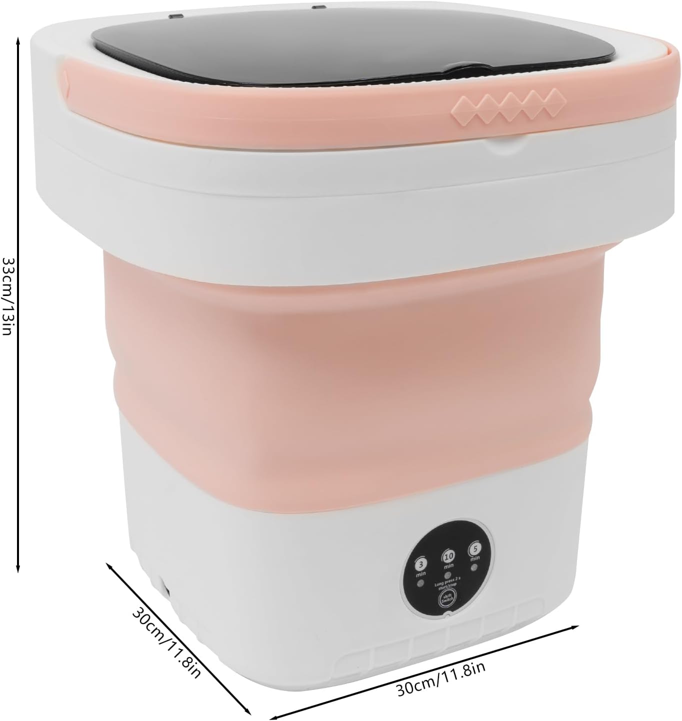 Portable Washing Machine, Mini Washer, 12l/12.68qt Large Capacity Foldable Washer, Deep Cleaning Of Underwear, Baby Clothes And Other Small Clothes For Apartments, Dormitories, Hotels (Pink)