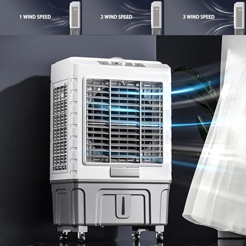 Portable Air Conditioner for Efficient Cooling, 3 Wind Speed Swamp Cooler, Evaporative Air Cooler with Knob Control & Water Tank, for Home Factory Supermarket(115cm/45.2in)