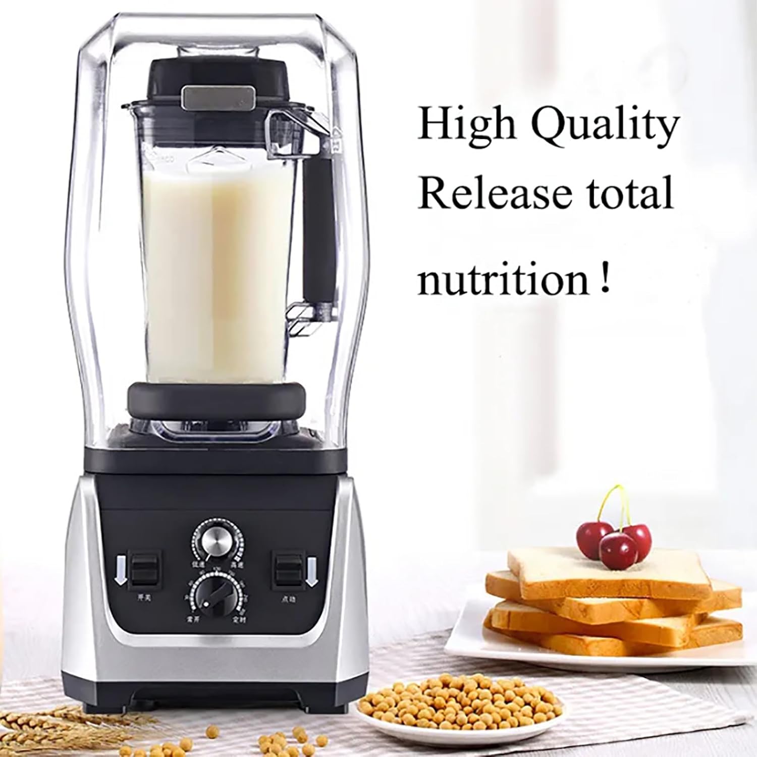 Professional Blender, Smoothie Blender Machine with Sound Cover, 2300W Strong Motor And 2.5L High Capacity, Bass Noise Reduction and Easy To Operate, For Smoothies, Ice and Frozen Fruit