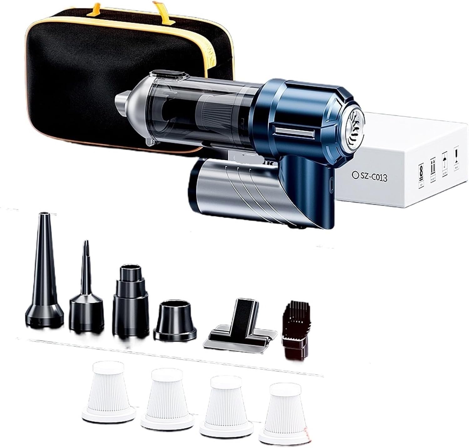 Car Vacuum Cleaner Powerful Foldable Portable Handheld Mini Vacuum Cleaner Wireless Strong Suction Cleaning Machine(Max-Easy 4Hapa Bag)