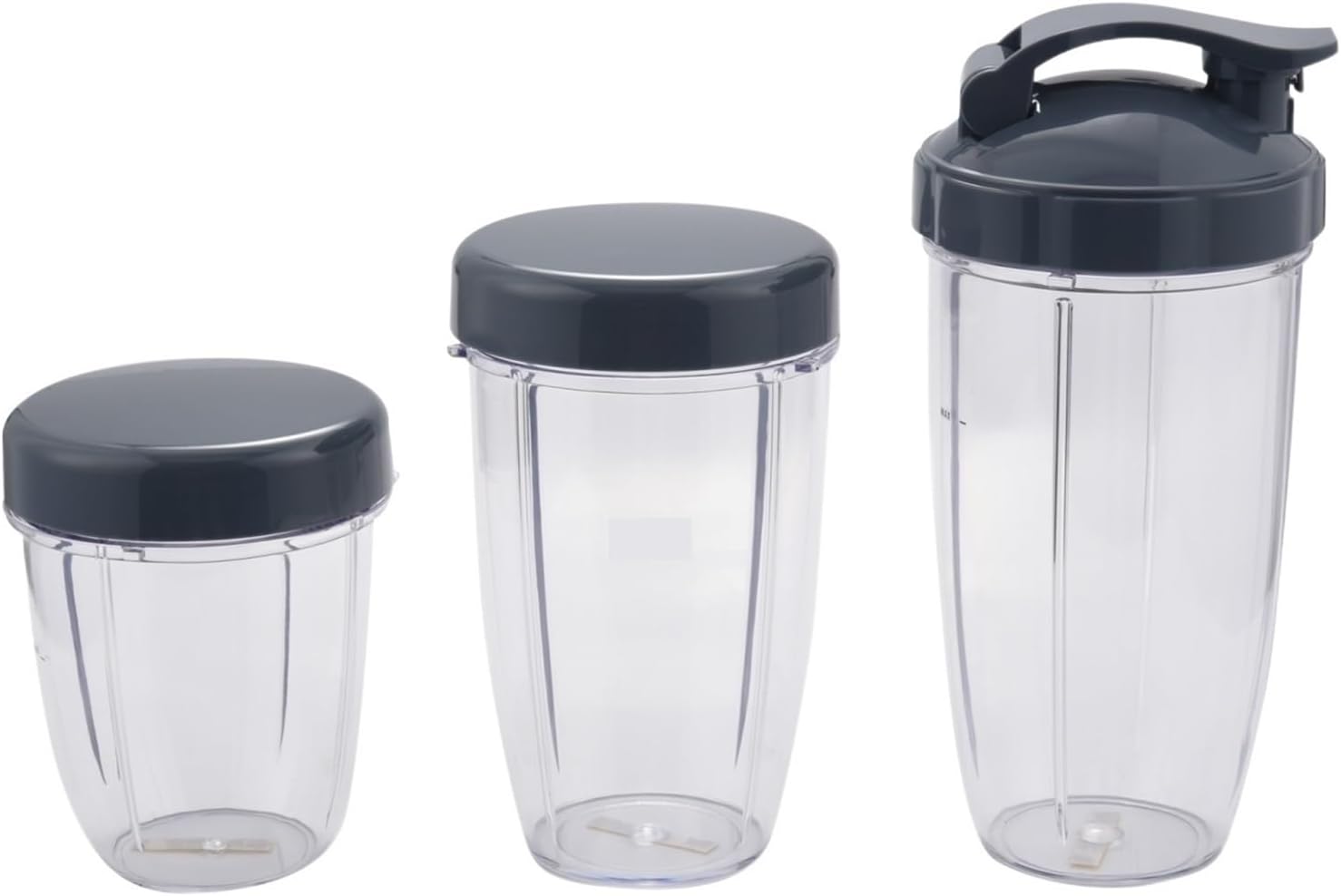 3Pcs Replacement Cups 32 Oz Colossal +24 Oz Tall +18oz Small Cup+3 Lids Compatible for Fruit Juicer Parts Kitchen Appliance Bottle
