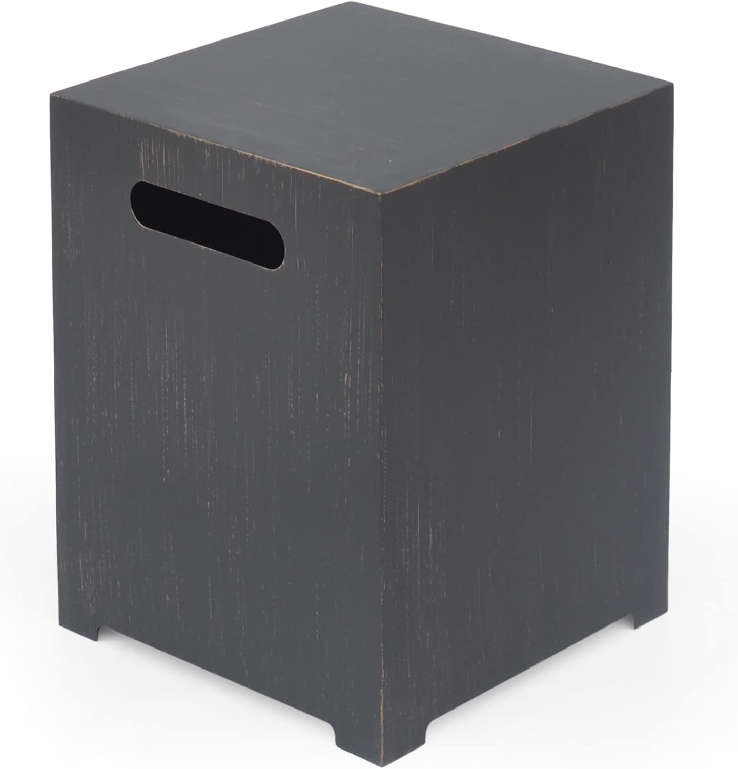 Propane Tank Cover for Outdoor Fire Pit, 15.25 Inch Brown Iron Tank Holder Side Table, Fire Pit Accessories Storage Solution, Multi-Functional Gas Cylinder Enclosure for Patio Garden, Only Table