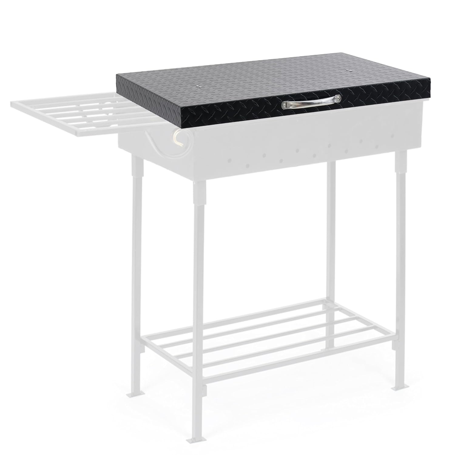 Flybold 36 Inch Blackstone Griddle Hard Cover – Aluminum Flat Top Grill Lid with Suitcase Handle – Lightweight, Weatherproof, Diamond Cut BBQ Replacement Cover for Blackstone & Member’s Mark Griddles