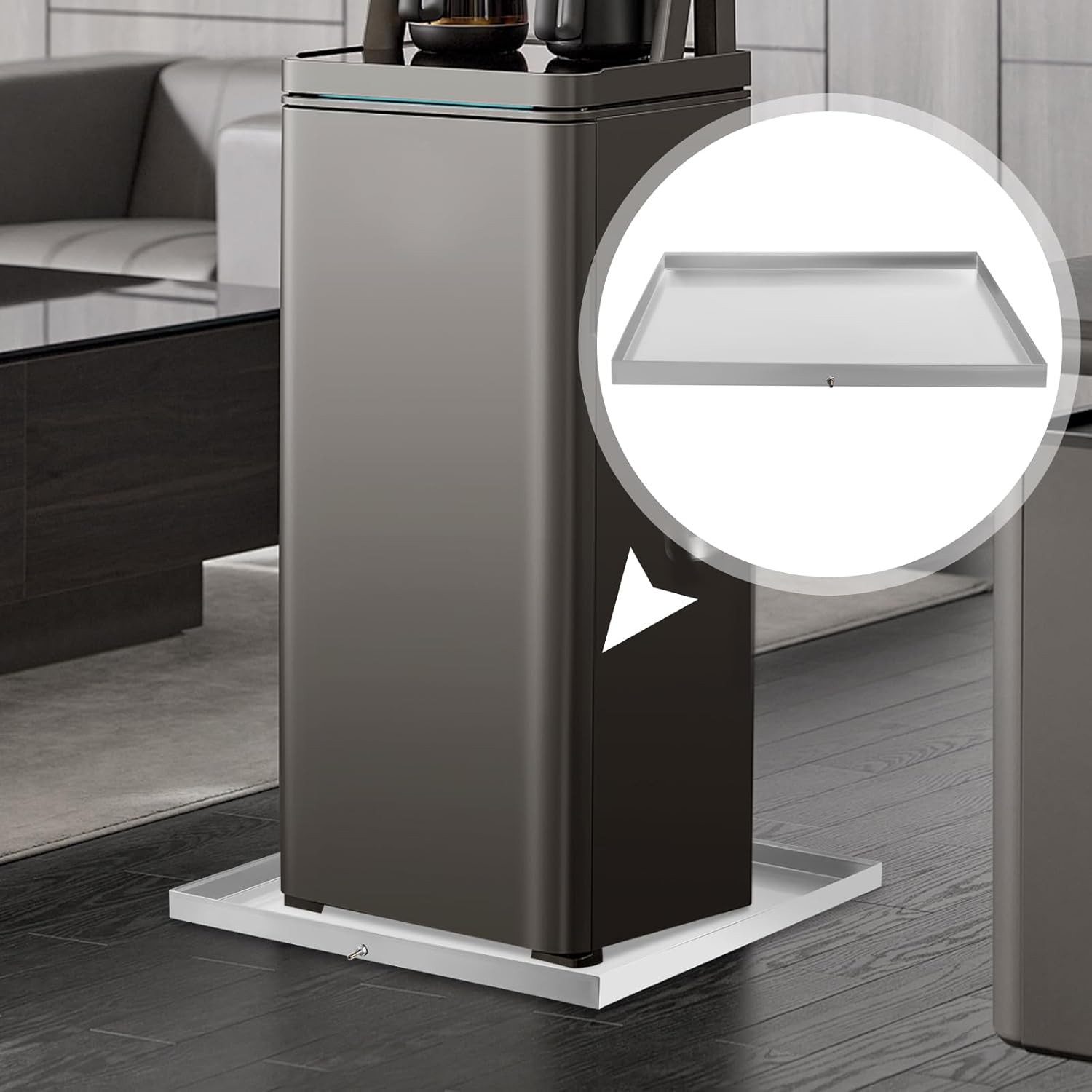 Washing Machine Drain Pan, Stainless Steel Washing Machine Drain Pan, Washing Machine Drain Pan with Drain Holes, 27 x 25 x 1.5 Inches, Suitable for Laundry Room and Kitchen Use