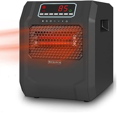 VOLTORB Portable Indoor Electric Space Heater w/ Cord, Remote, and 3 Heat Settings, 1500W