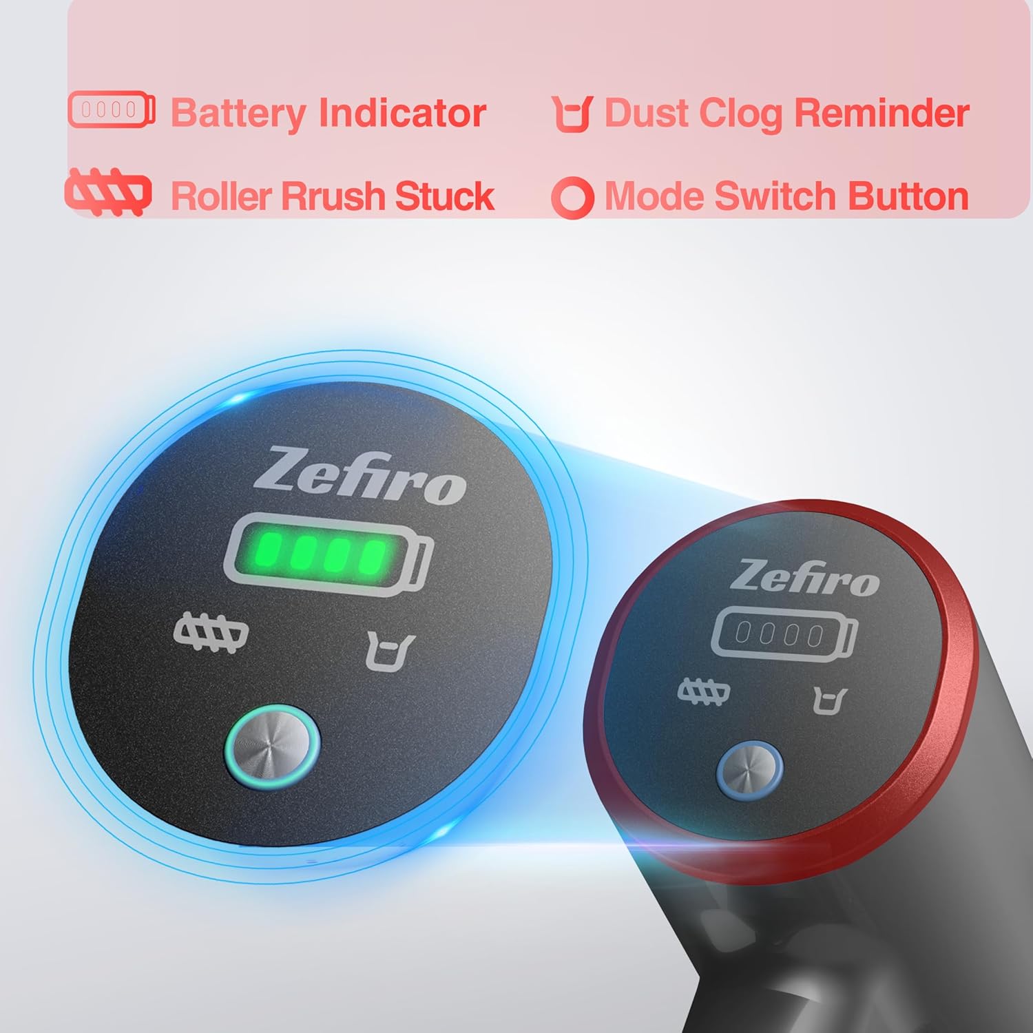 Zefiro Cordless Vacuum Cleaner for Home,450W /40Kpa 50Mins Stick Vacuum,Anti-Tangle 1.5L Dust Cup, Rechargeable Wireless Handheld Vacuum for Pet Hair/Carpet/Floor