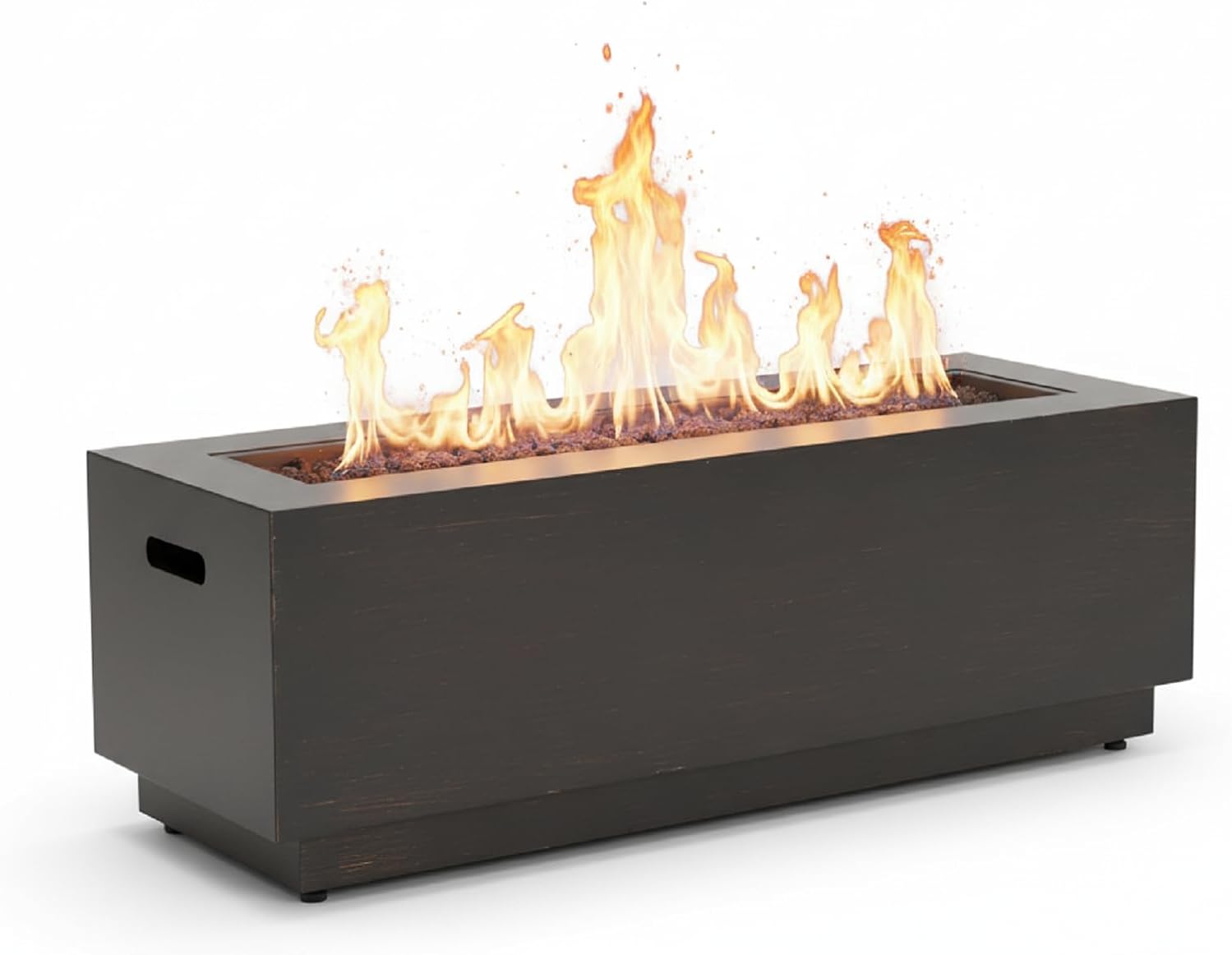 Propane Fire Pit Table, 40 Inch Rectangular 50,000 BTU Outdoor & Indoor, Only Table (Not Included Propane & Cover), Portable Iron Gas Fire Pits for Patio Backyard Garden, No Assembly - Dark Grey