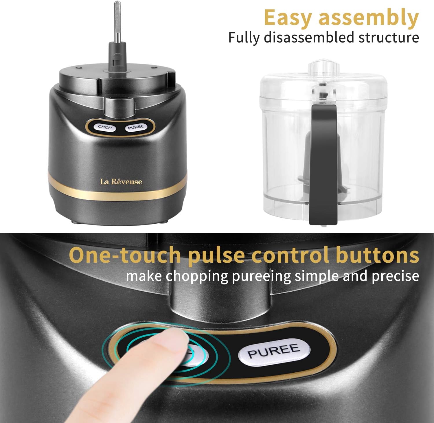 La Reveuse 1000W Smoothie Blender Pro + La Reveuse 2-Cup Electric Mini Food Chopper